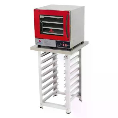 Imagem de Kit - Forno Turbo Elétrico Fast Oven PRP-004 Plus 127V Vermelho + Banc
