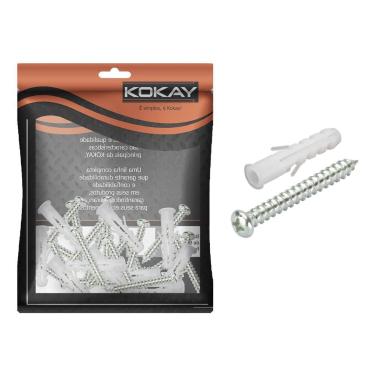 Imagem de Kit Com Bucha e Parafuso 8mm Autotarraxante - 20 Unidades - KOKAY, 056