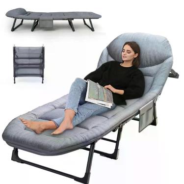 Imagem de Cama de Camping BSISHL XL 190 cm Plegable con Colchón Ajustable
