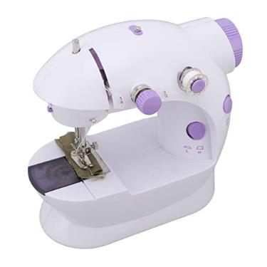 Imagem de Máquina de costura portátil, máquina de costura elétrica 100240V mini portátil multiuso para plugue de viagem