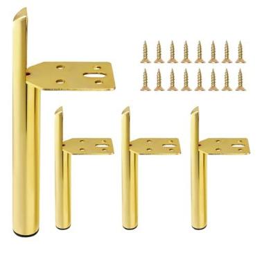 Imagem de LifCratms 4 peças de pernas de móveis de metal, 15 cm, ouro