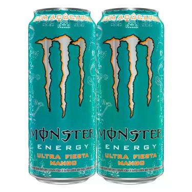 Imagem de Kit 2 Energético Monster Ultra Fiesta Mango Zero Açúcar 473ml