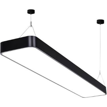 Imagem de Luzes pendentes lustre moderno retangular led lustre nórdico minimalista mesa de sinuca luminária de altura ajustável para sala de bilhar sala de jantar escritório ginásio
