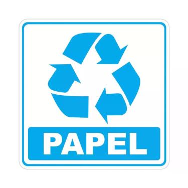 Imagem de Adesivo Lixo Reciclavel 10cmx10cm Nome Do Desenho Papel