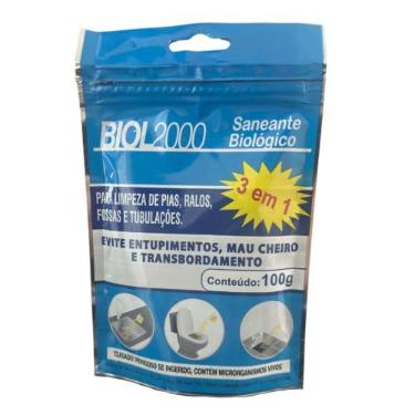 Imagem de Biol2000 Bactérias, Enzimas e Microrganismos Limpa Biodigestor e Caixa de Gordura Biodegradador de Matéria Orgânica Sachê Metalizado 100g