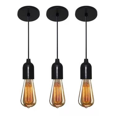 Imagem de Kit/3 Lustre Pendente Luminária Md-4149 Suporte Para Lâmpada / Não Inclusa - Bivolt