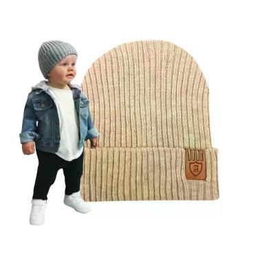 Imagem de Touca Gorro Infantil Bebê Beanie Unissex - oem, Bege, 3 MESES ATÉ 11 M