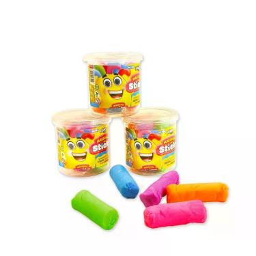 Imagem de Pote de Massinha 5 Unidades 75g Textura Macia Perfumada Estimula Criatividade Infantil Cores Sortidas