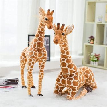 Imagem de Girafa De Pelúcia Grande 80cm Em Pé, Brinquedo Antialérgico, Original, Realista & Flexível