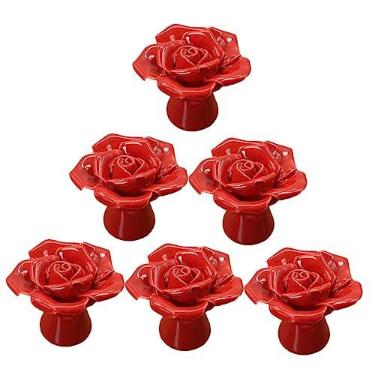 Imagem de OSALADI 18 Pcs puxador de armário gaveta maçaneta da porta rosa maçanetas e puxadores de cerâmica cômoda para armário penteadeira puxadores de gabinete alça de guarda-roupa cristal botão