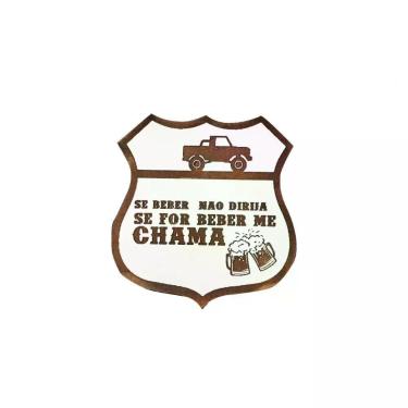 Imagem de Placa Decorativa "se For Beber, Me Chama" Mdf Branco