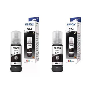 Imagem de Kit Tinta Epson T574120al T574120 T574 574 2 Pretos Original L8050 L18050 L 8050 L 18050 70ml