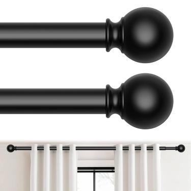 Imagem de Varão de Cortina JRZOO Ajustável 46-114 cm Preto Fosco