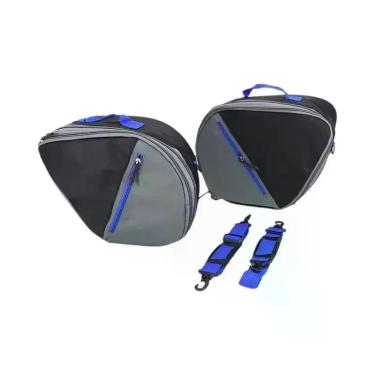 Imagem de Bolsas De Bagagem Expansíveis Pretas Para Motocicletas Yamaha Tracer 9