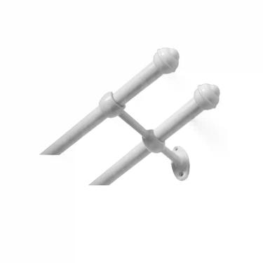 Imagem de Suporte e Varão para Cortina Prátiko Kit Prático com Tudo Incluso Branco Bella Arte 2,5M
