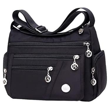 Imagem de 1 Unidade Bolsa Mensageiro Multicamadas Saco De De Náilon Bolsas Transversais De Náilon Saco De Armazenamento Impermeável Bolsa Ecologica Nylon À Prova D'água