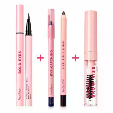 Imagem de Kit Caneta Delineadora + Lápis De Olho Eye catching + Gel Modelador So