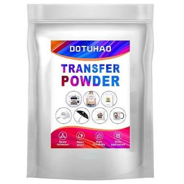 Imagem de DOTUHAO Pó DTF, pó de transferência DTF preto de 500 g, pó de sublimação com 2 colheres para roupas coloridas, pó adesivo DTF Hot Melt para todas as impressoras DTF e DTG (preto, 500 g)