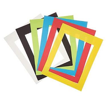 Imagem de Quadros brilhantes Hygloss – Moldura de papel retangular com recorte retangular – 6 cores divertidas – Moldura pequena – 12 cm x 17 cm – Tamanho da abertura 7 cm x 12 cm – 24 unidades