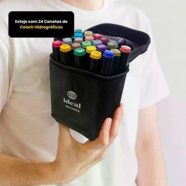 Imagem de Estojo com 24 Canetas de Colorir Hidrográficas - IDEAL