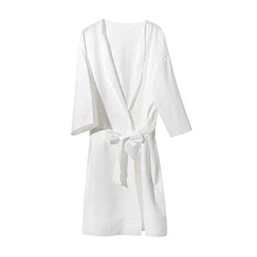 Imagem de rockible Roupão de banho descartável feminino adulto com fantasia vestido wrapper acessórios terno ajustável roupão leve para sauna salão de