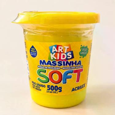 Imagem de Massa Para Modelar Soft Pote 500g Acrilex 1un, Amarelo limão