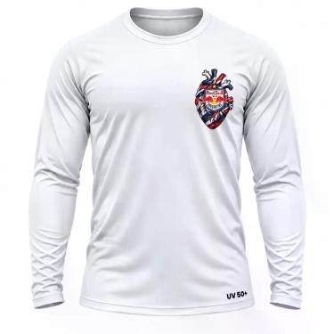 Imagem de Camisa Uv +50 Bragantino Torcedor Coração cor:BrancoTamanho:G2 - Genér