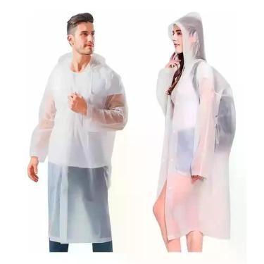 Imagem de Kit 5 Capa De Chuva Reforçada Pvc Transparente Resistente - kit capa d