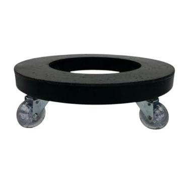 Imagem de Suporte para vaso em polietileno com rodizio de 4 rodas em gel diamentro 25 cm (PRETO, 25CM)