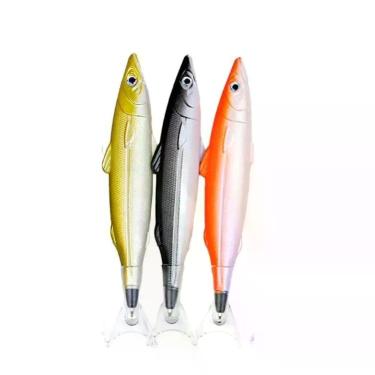 Imagem de Caneta Esferográfica Formato de Peixe Realista Decorativa - Tinta Pret