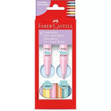 Imagem de Canetinha Vai e Vem Pastel 6 Cores, Faber-Castell, 15.0906VVZF, Multicor