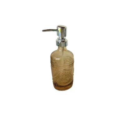 Imagem de Porta Sabonete Líquido Para Banheiro Vidro Dispenser 370ml Ambar