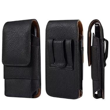 Imagem de Bolsa para celular com clipe de cinto masculino, cinto de couro para celular, bolsa masculina pequena de 17,5 cm, bolsa de cinto para smartphone, bolsa de cintura externa, bolsa para celular, bolsa de