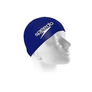 Imagem de Touca de Natação, Speedo, Big Swim Cap, Silicone Resistente com Encaixe Confortável,Tamanho Grande - Azul Marinho