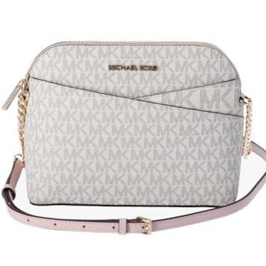 Imagem de Michael Michael Kors Bolsa feminina de couro transversal estilo jet set viagem média (pó blush multi)