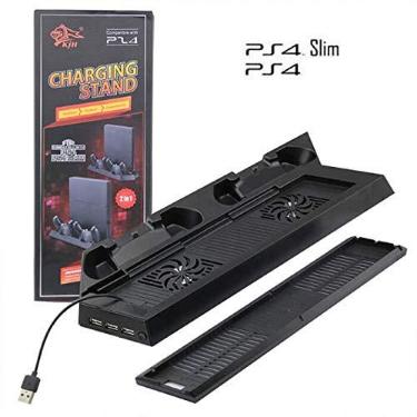Imagem de Base Suporte Vertical Com Hub Usb, Cooler e Carregador de Controle para Ps4 E Ps4 Slim KJHPS4-37