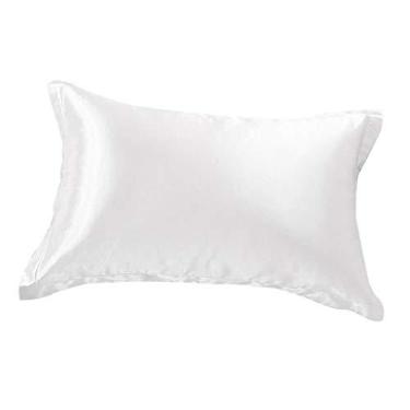 Imagem de F Fityle Fronhas de Ambos Os Lados de Seda 100% Pura Amora, Perfeitas para Cabelo E Rosto - Branco