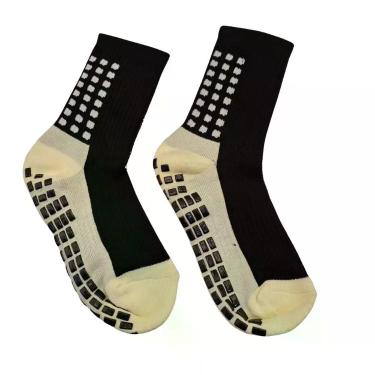 Imagem de Meia Esportiva Antiderrapante Futebol Adulto - Lela Sport Socks, Preto