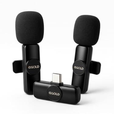 Imagem de Microfone de Lapela Sem Fio Duplo USB-C MCF-07, Kit com 2 Microfones Plug & Play para Android USB-C e iPhone com USB-C Compatível, até 20 m, para Entrevista, Aula e Podcast