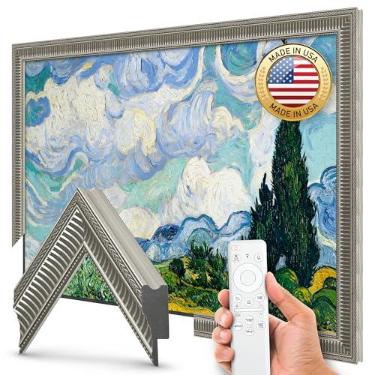 Imagem de Moldura de TV Empire Silver 81.3 cm Slim Deco - Compatível APENAS com TVs Samsung The Frame (serve para 2021-2025, LS03A, LS03B, LS03C, LS03D, LS03FA)