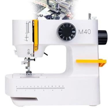 Imagem de Mini MáQuina De Costura PortáTil Com 10 Pontos, IluminaçãO Led, Enrolamento E Desenrolamento AutomáTicos, Capaz De Costurar Até 6 Camadas De Jeans, Ideal