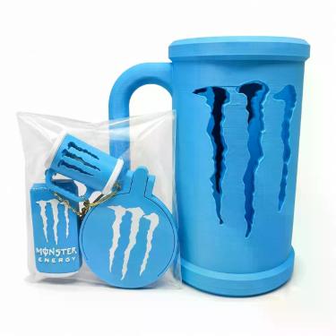 Imagem de Caneca Porta lata energético 475 ml kit + chaveiro, tampa e abridor. -