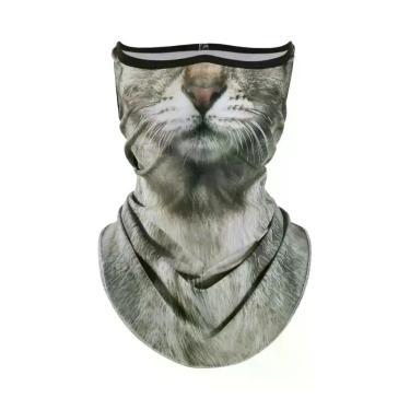Imagem de Protetor Facial E De Pescoço 3D Com Design De Gato, Respirável, Secage