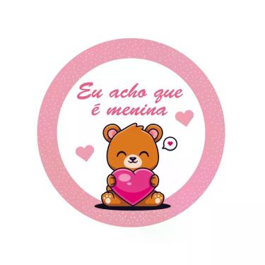 Imagem de Adesivos Personalizados Chá Revelação - Menino E Menina 5x5cm Rosa