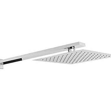 Imagem de Chuveiro Ducha Metal Quadrada Inox Slim 25cm Braço Quadrado GH032