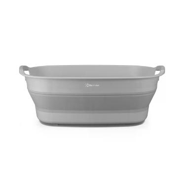 Imagem de Cesto de Roupa Dobrável Electrolux 30L com Válvula de Água Cinza Cesto dobrável Cinza