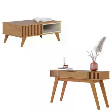 Imagem de Mesa De Centro Jeri Freijó Off White Com Aparador Riviera Freijó – Colibri