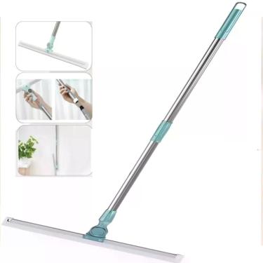 Imagem de Rodo Silicone Magico Vassoura 2 Em 1 Mop Aluminio Telescopico Limpa Vidros Retratil Esfregao Articulado Carpete