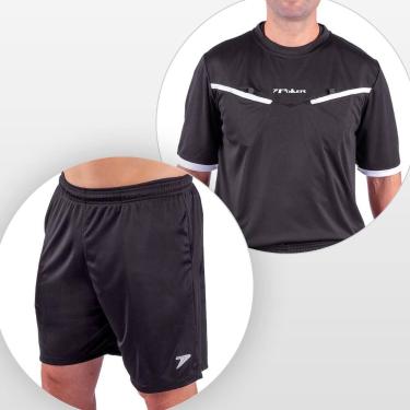 Imagem de Uniforme Árbitro Stam com 06 bolsos e Proteção UV 50+ Poker Cor:Preto+