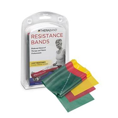 Imagem de THERABAND Conjunto de faixas de resistência, faixa elástica profissional sem látex para exercícios da parte superior e inferior do corpo, treinamento de força sem pesos, fisioterapia, pilates,